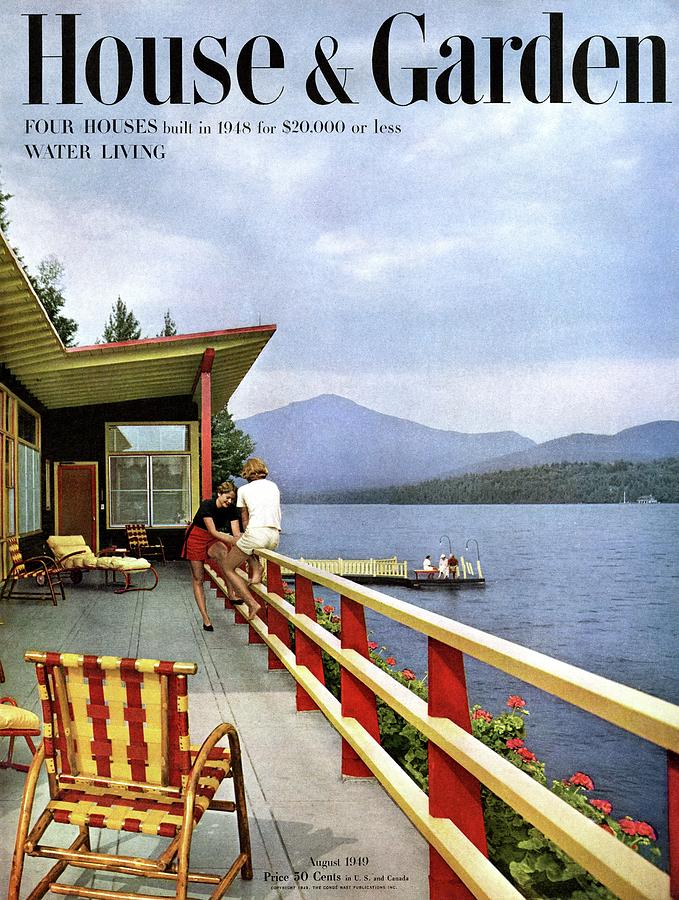 House & Garden Cover Of Women Sitting On The Deck Photograph by Robert M. Damora