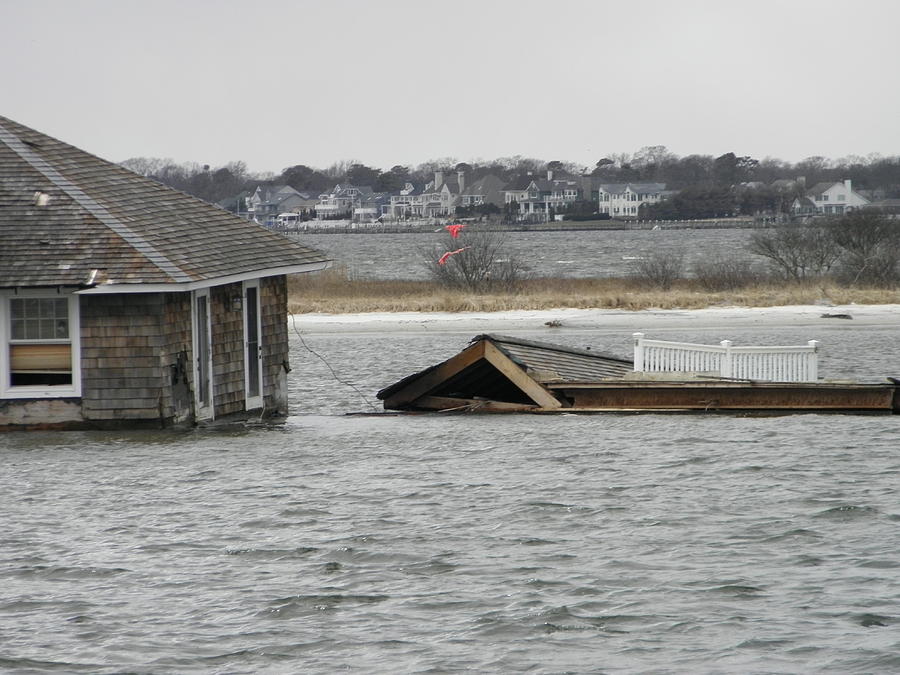 Hurricane Sandy Photograph - House Afloat by William Haggart