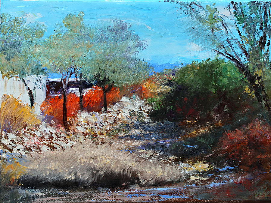 House Along The Wash Painting by M Diane Bonaparte