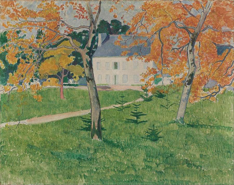 House among trees. Pont-Aven  Painting by Emile Bernard