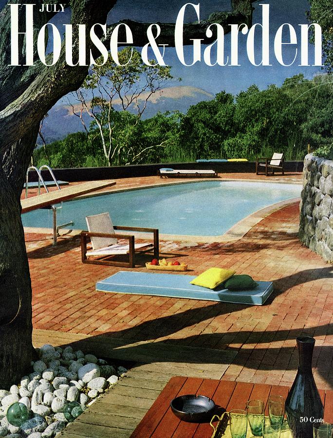 House And Garden Cover Featuring A Terrace Photograph by Georges Braun