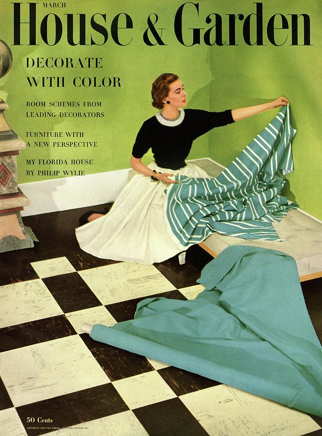 House And Garden Cover Featuring A Woman Photograph by Herbert Matter
