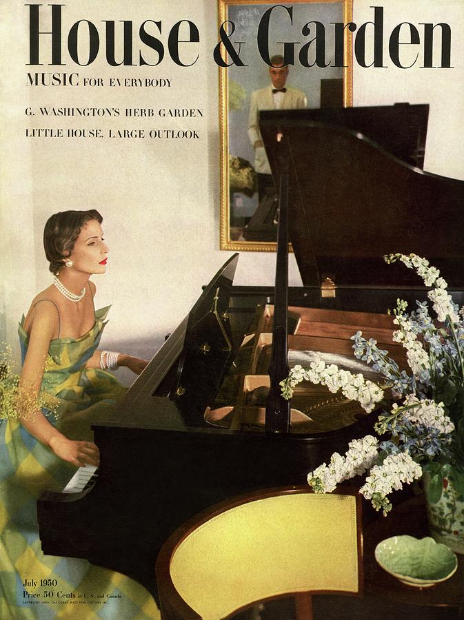 House And Garden Cover Featuring A Woman Playing Photograph by Horst P. Horst