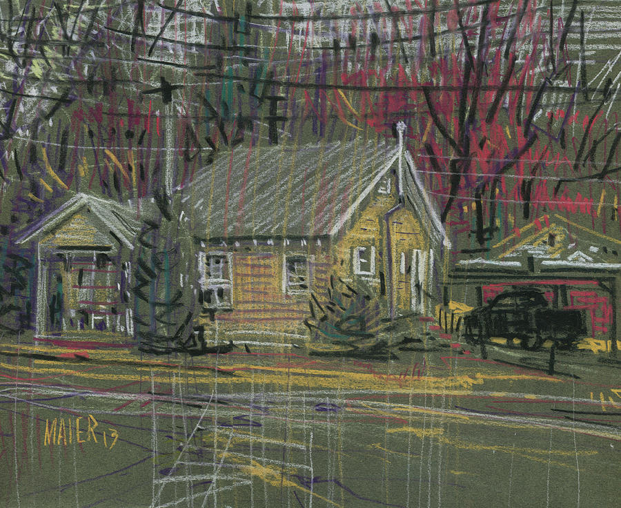 House at the Corner Painting by Donald Maier