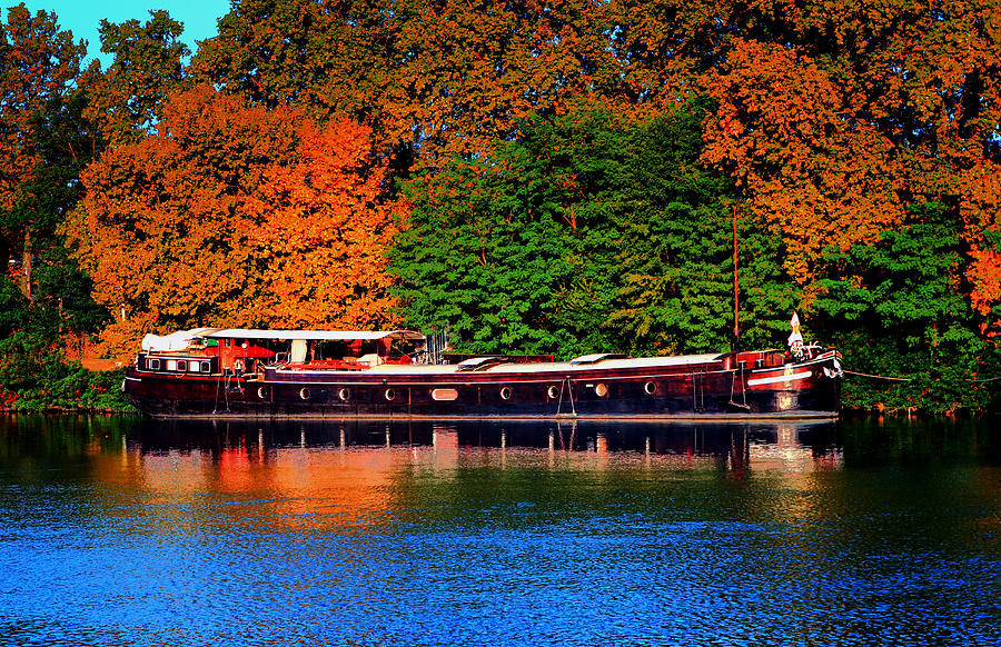 House Boat river barge in France Photograph by Tom Prendergast