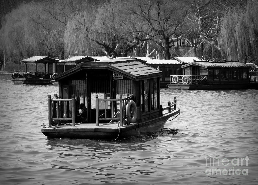West Lake Photograph - House boat by Shawna Gibson
