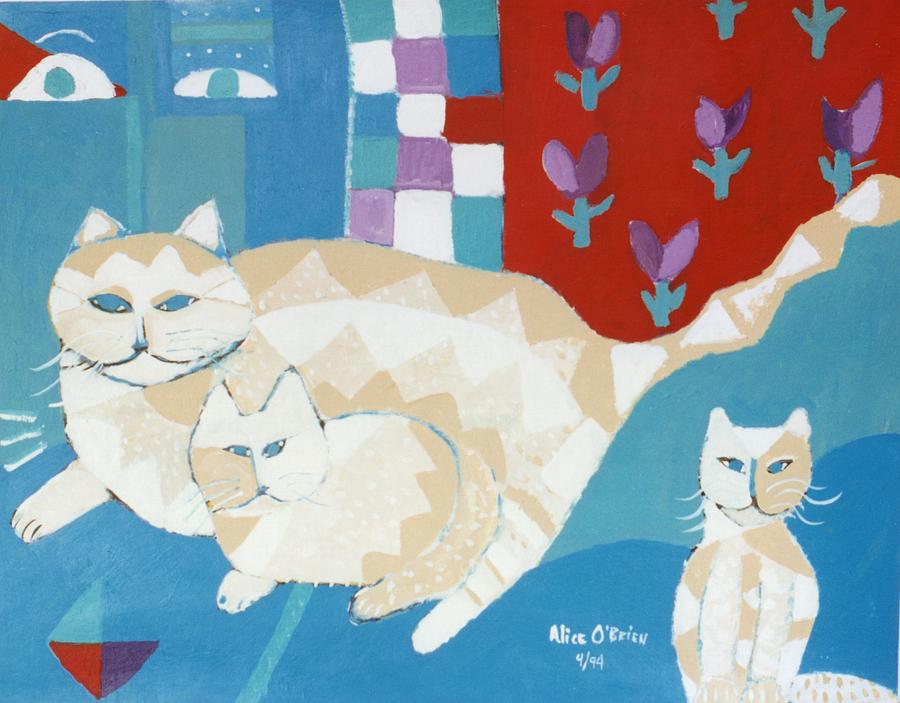 Cat Painting - House Cats by Allison  Fauchier