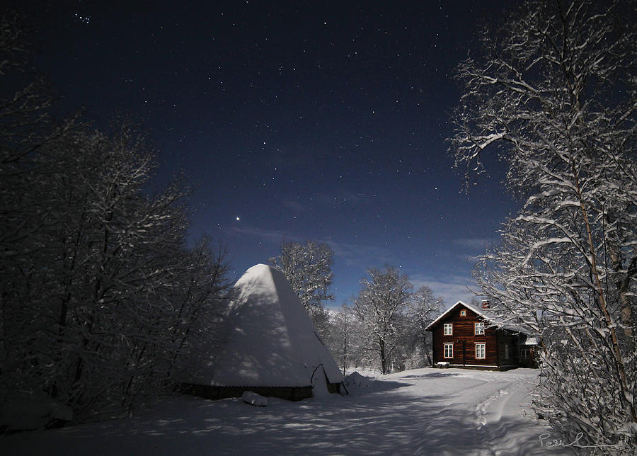 House in Moonlight Photograph by Pekka Sammallahti