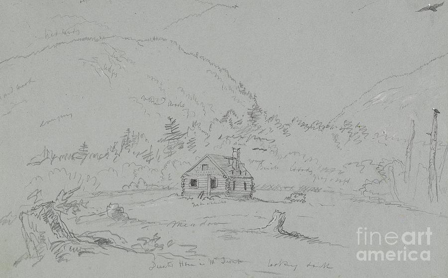 Thomas Cole Drawing - House in Mount Desert by Thomas Cole