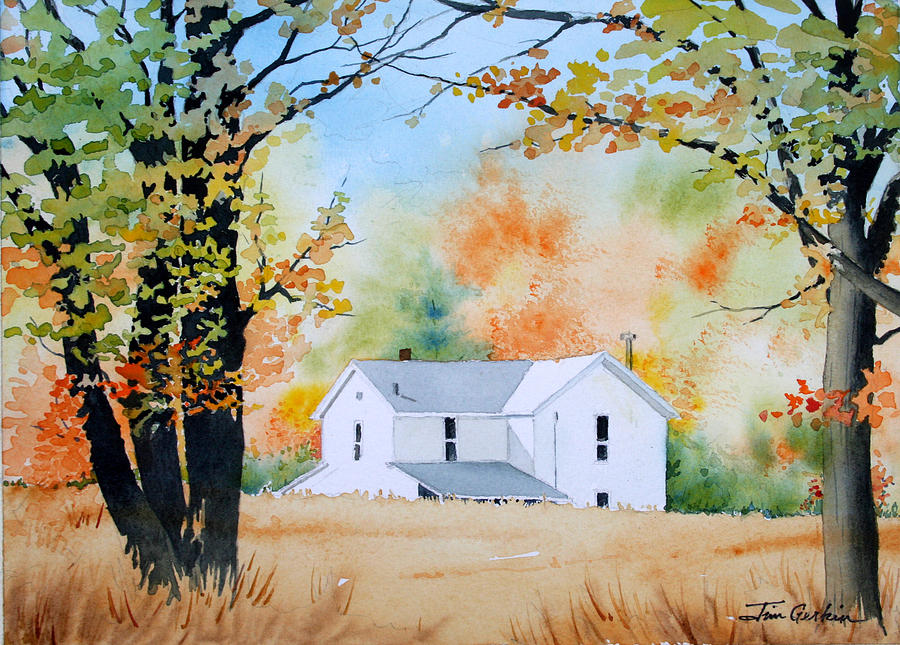 House in the Meadow Painting by Jim Gerkin