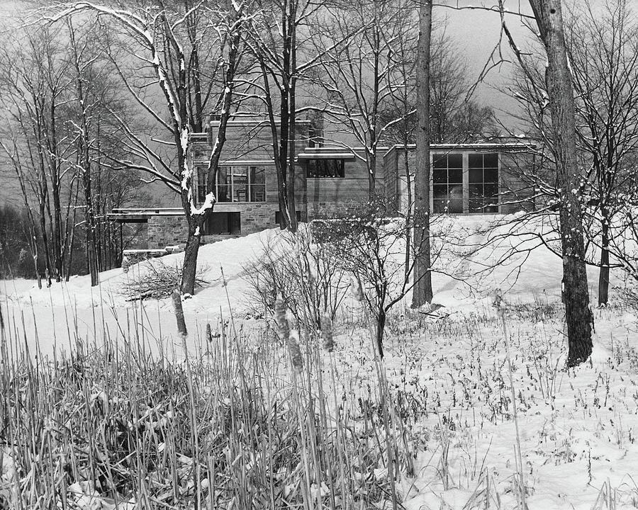 Edward Steichens Connecticut Home In Snow Photograph by Edward Steichen