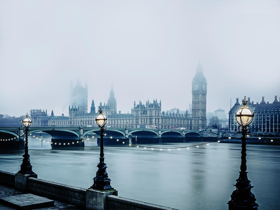House Of Parliament In Foggy Weather Photograph by Doug Armand