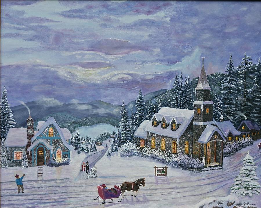 Winter Painting - House of Prayer by Mike De Lorenzo