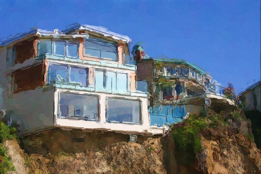 House on Edge Digital Art by Katherine Erickson