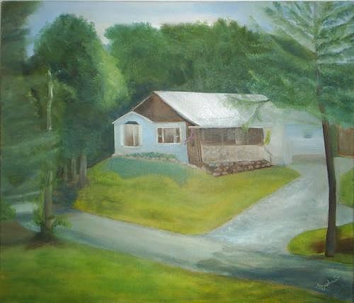 House on Hill Painting by Sheila Mashaw