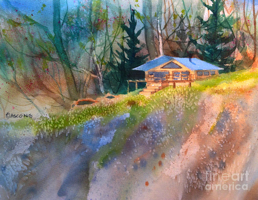 House on the Bluff Painting by Teresa Ascone