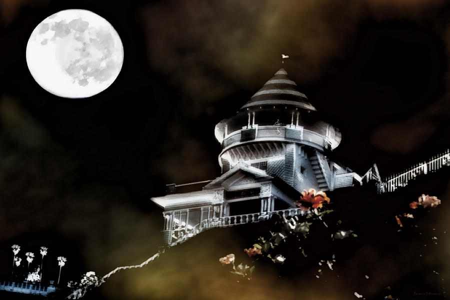 Halloween Photograph - House on the Hill by Barbara D Richards