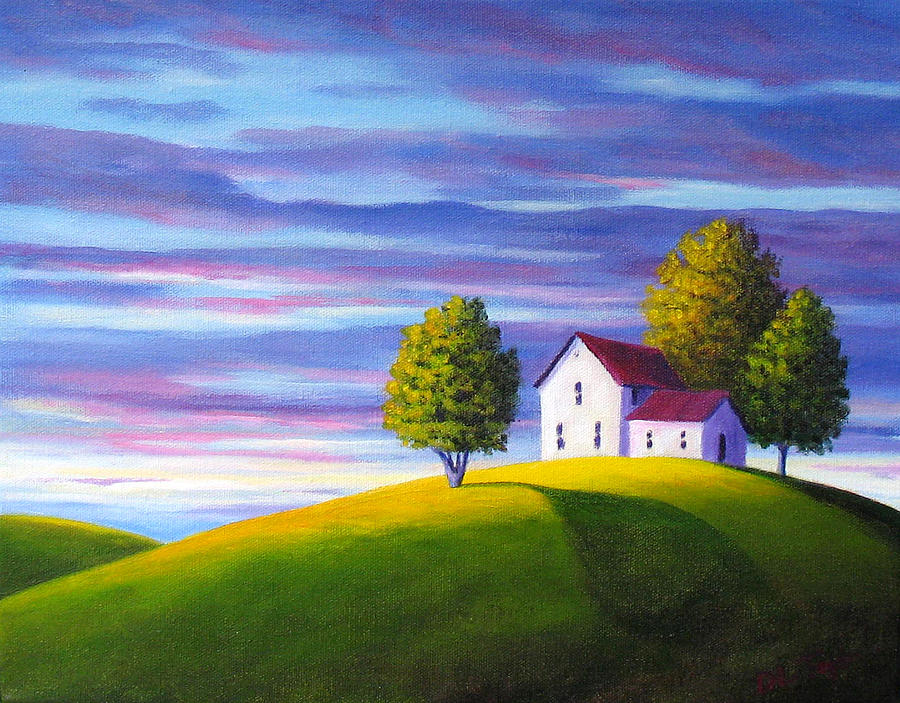House on the Hill Painting by D L Taylor