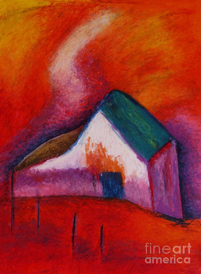 House on the hillside Pastel by Jon Kittleson