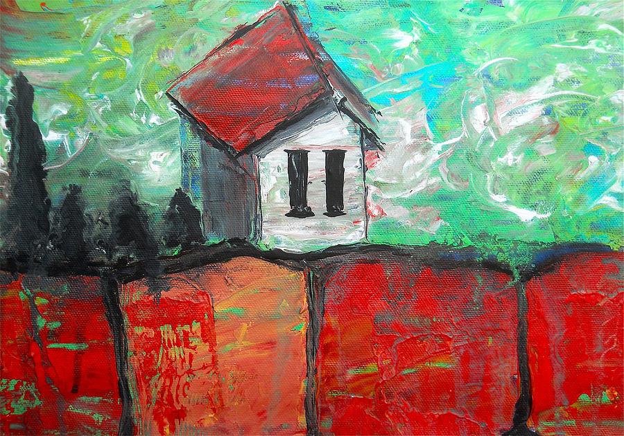 House On Top Of The Ridge II Painting