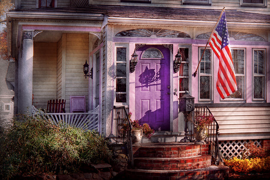 House - Porch - Cranford NJ - Lovely in Lavender  Photograph by Mike Savad