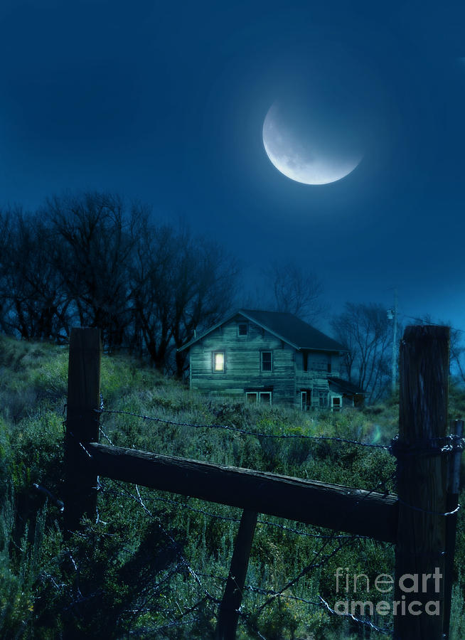 House Under the Moon Photograph by Jill Battaglia