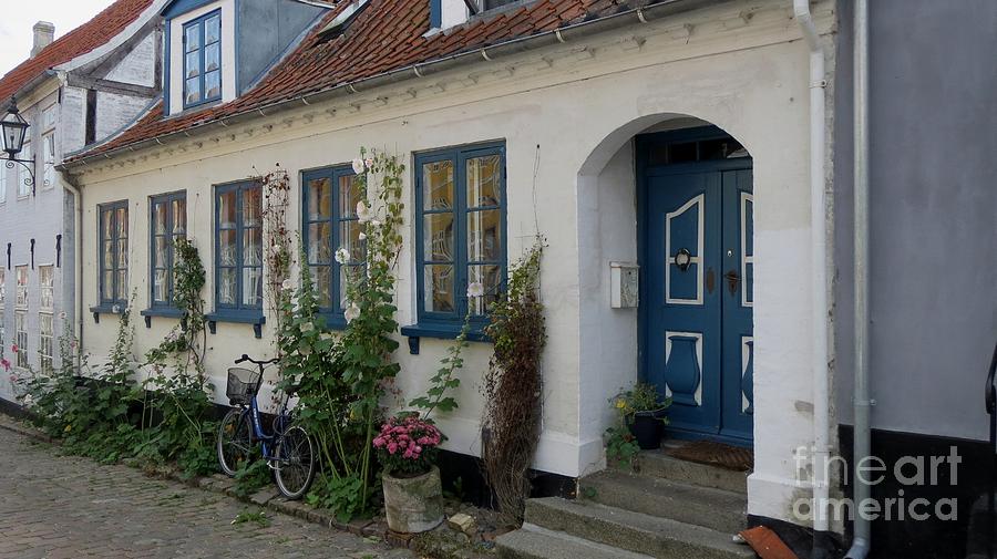 Bicycle Photograph - House with blue door by Susanne Baumann