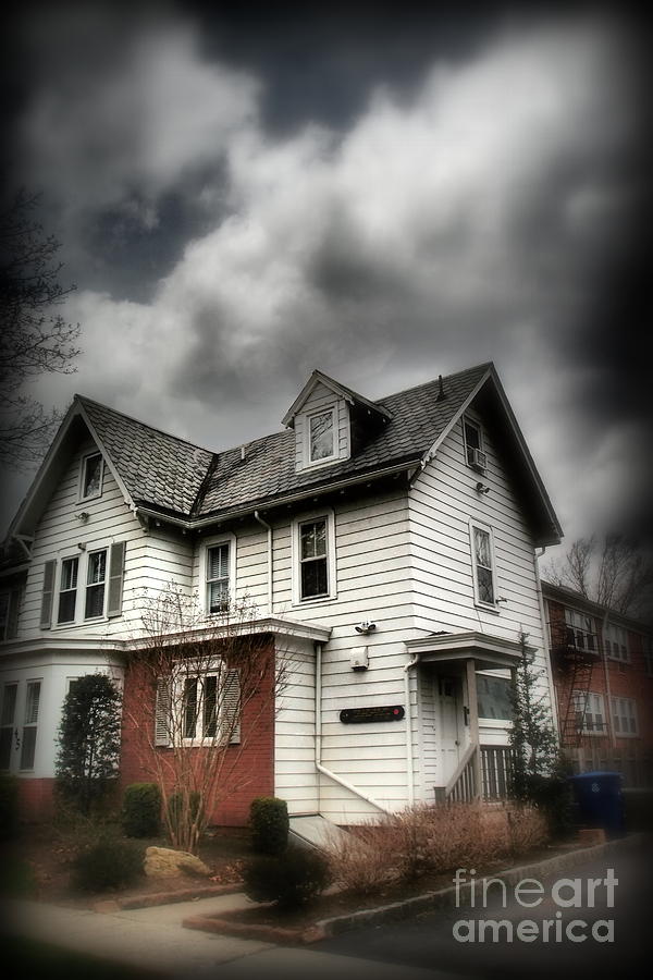 House with Brick Front - American Gothic Photograph by Miriam Danar