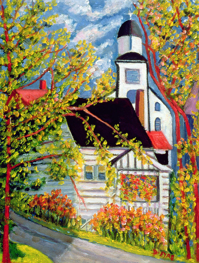 Patricia Eyre Painting - House with Church Badeck by Patricia Eyre