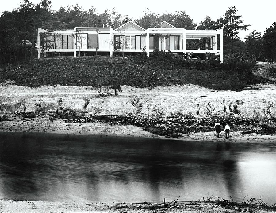 House With Glass Gabled Roofs Near A Beach Photograph by Robert M. Damora House With Glass Gabled Roofs Near A Beach Photograph by Robert M. Damora