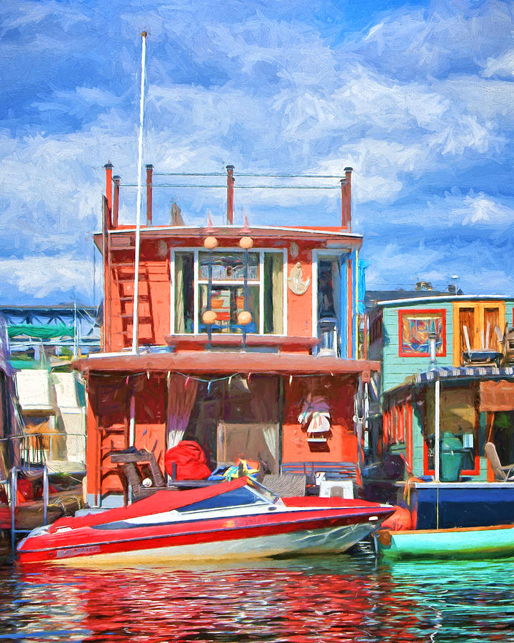 Houseboat #2 - Lake Union - Seattle Photograph by Nikolyn McDonald