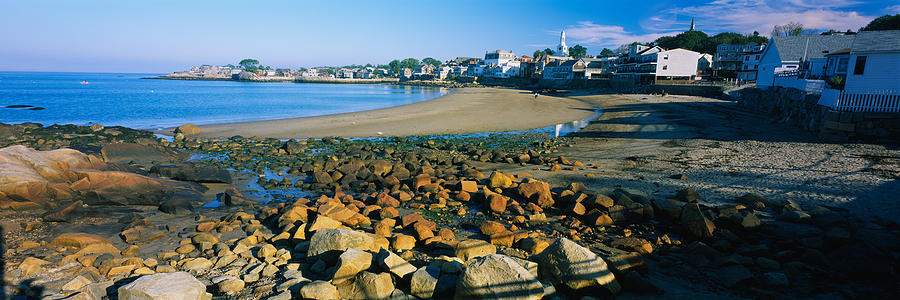 Architecture Photograph - Houses Along The Beach, Rockport by Panoramic Images