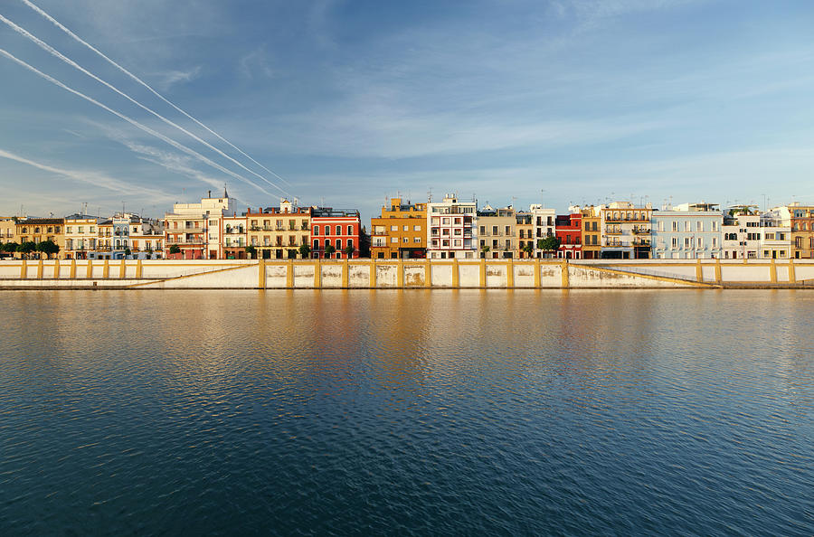 Houses Along The River Guadalquivir In Photograph by Guy Vanderelst