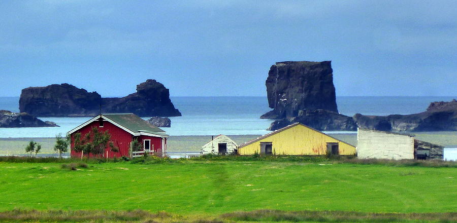 Landscape Photograph - Houses and ocean  by Halldor  Sigurdsson