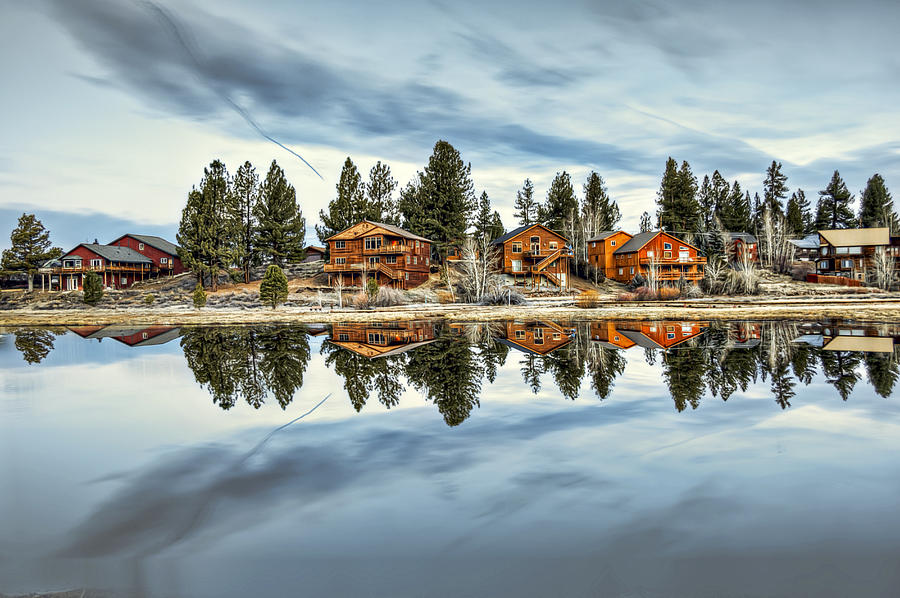 Mountain Photograph - Houses by the Lake by Maria Coulson