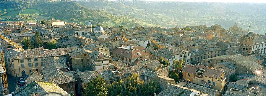 Architecture Photograph - Houses In A Town, Orvieto, Umbria, Italy by Panoramic Images