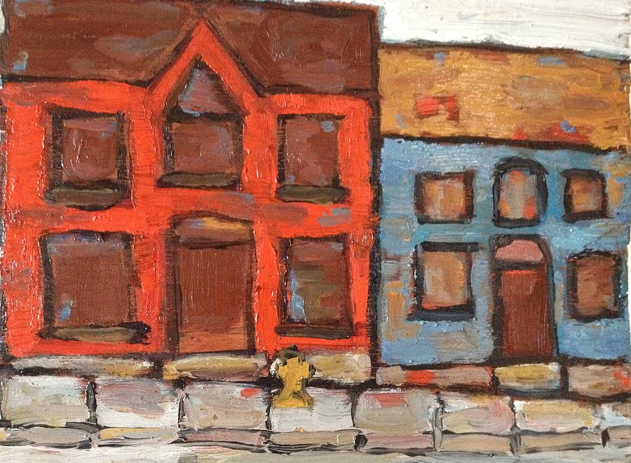 Houses in Portsmouth Painting by David Dossett