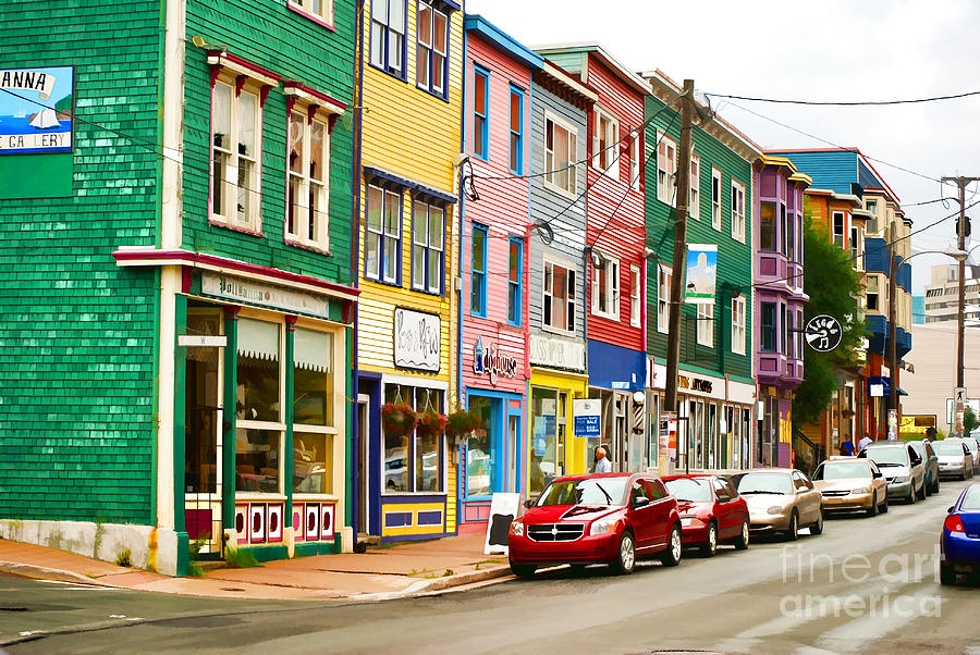 Houses in St. Johns in Newfoundland Photograph by Les Palenik