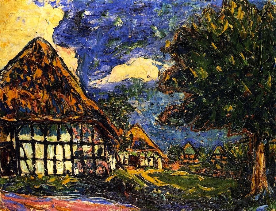 Houses on Fehmarn Painting by Ernst Ludwig Kirchner