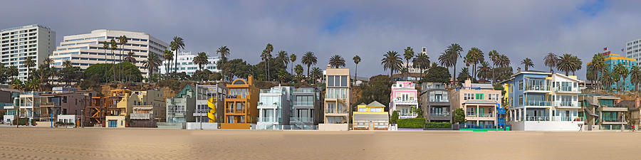 Architecture Photograph - Houses On The Beach, Santa Monica, Los by Panoramic Images