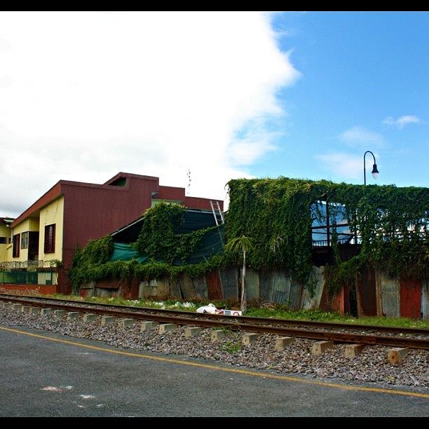 Costarica Photograph - #houses #railroad #sky #clouds #colors by Kayla  Pearson