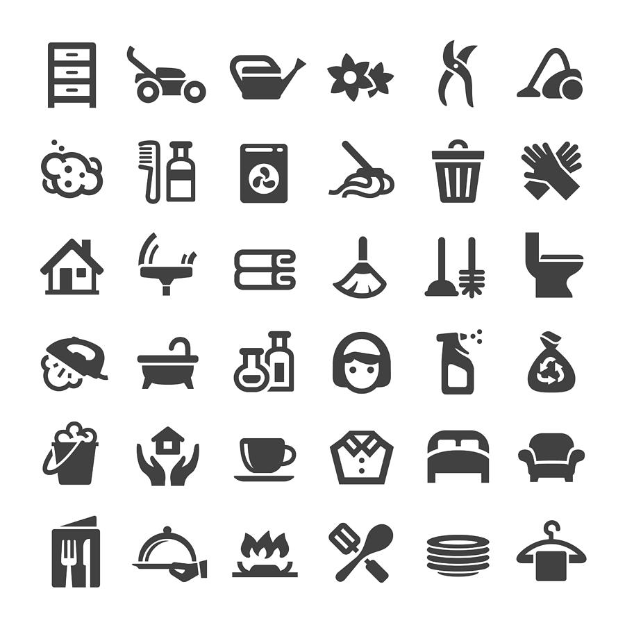 Housework Service Icons - Big Series Drawing by -victor-