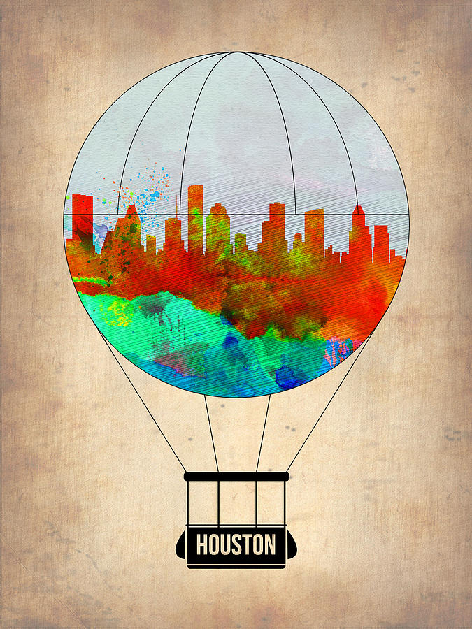 Houston Painting - Houston Air Balloon by Naxart Studio