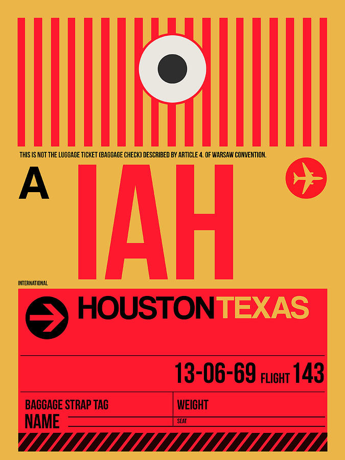 Houston Airport Poster 1 Digital Art by Naxart Studio