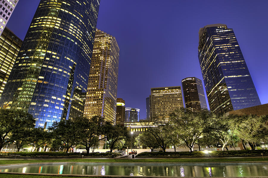 Houston at Night Photograph by Tim Stanley