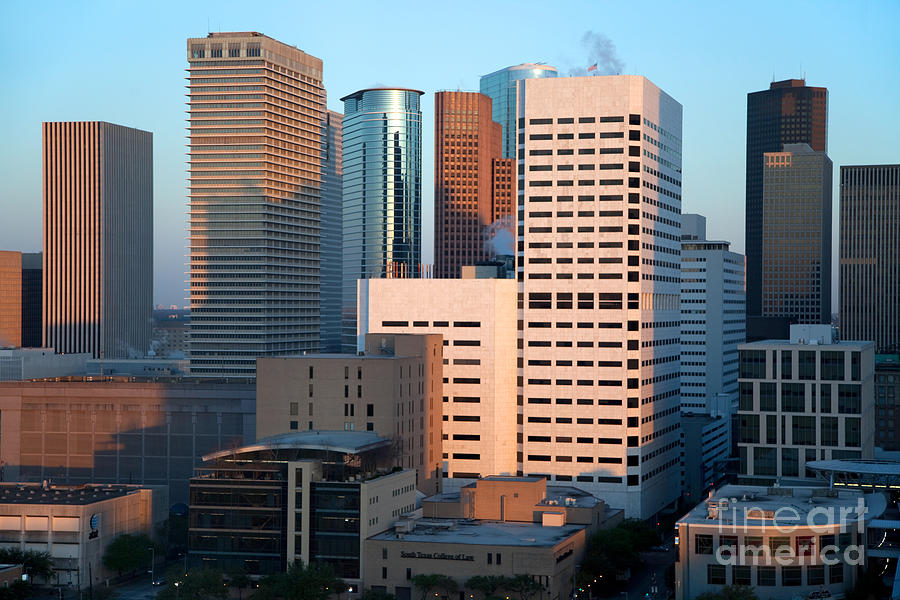 Houston Photograph - Houston Financial District by Bill Cobb