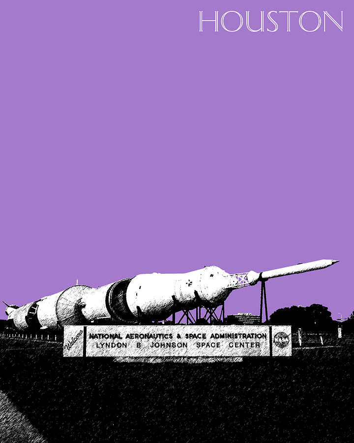 City Digital Art - Houston Johnson Space Center - Violet by DB Artist