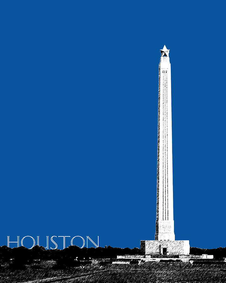 Houston San Jacinto Monument - Royal Blue Digital Art by DB Artist