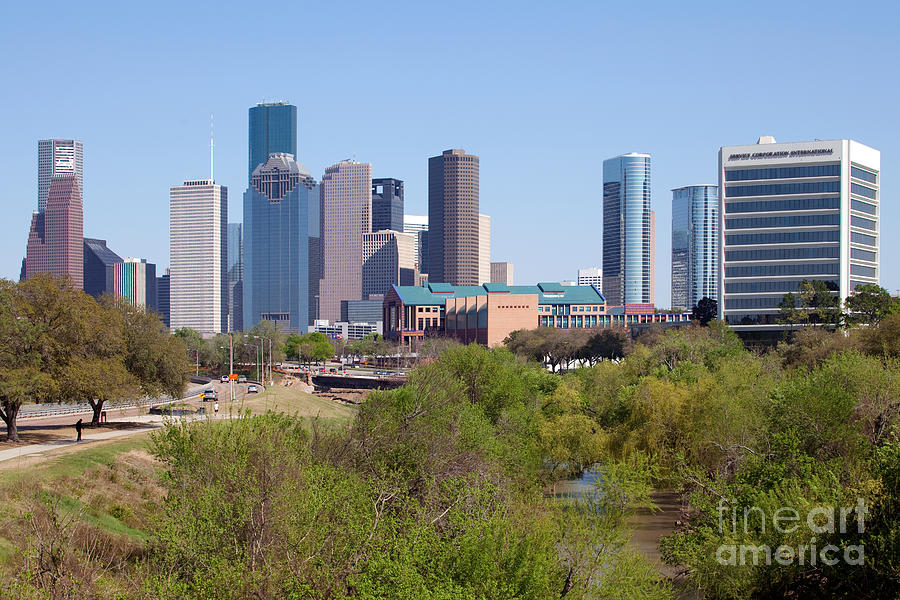 Houston Photograph - Houston Skyline and Buffalo Bayou by Bill Cobb