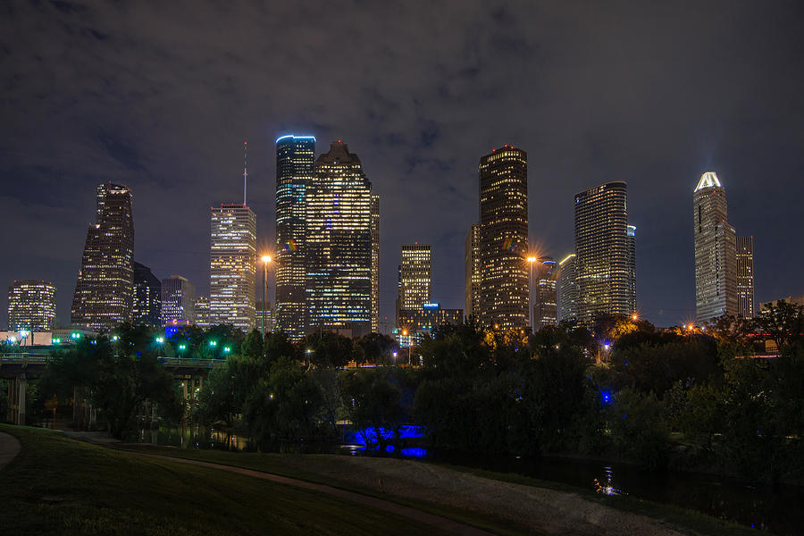 Houston Skyline At Night Photograph by Todd Aaron